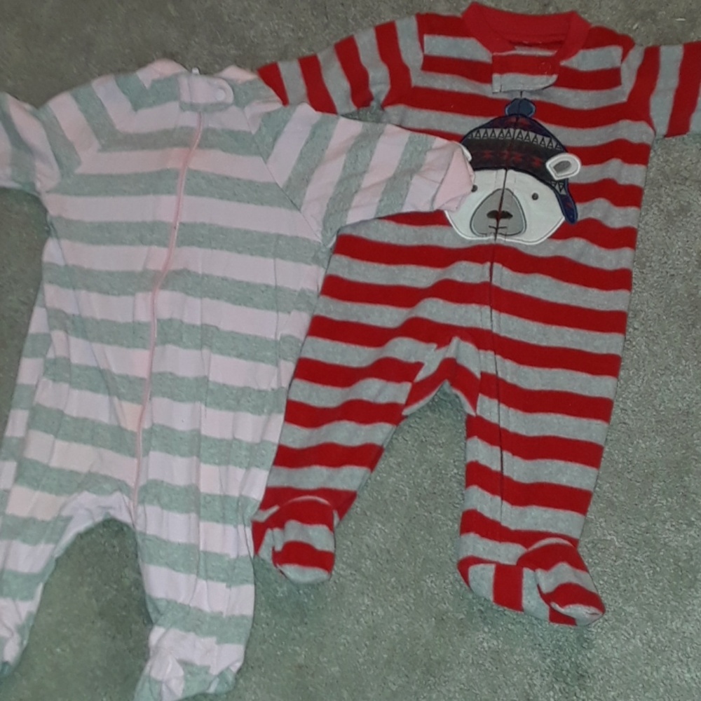 NB Striped Footsie Pjs